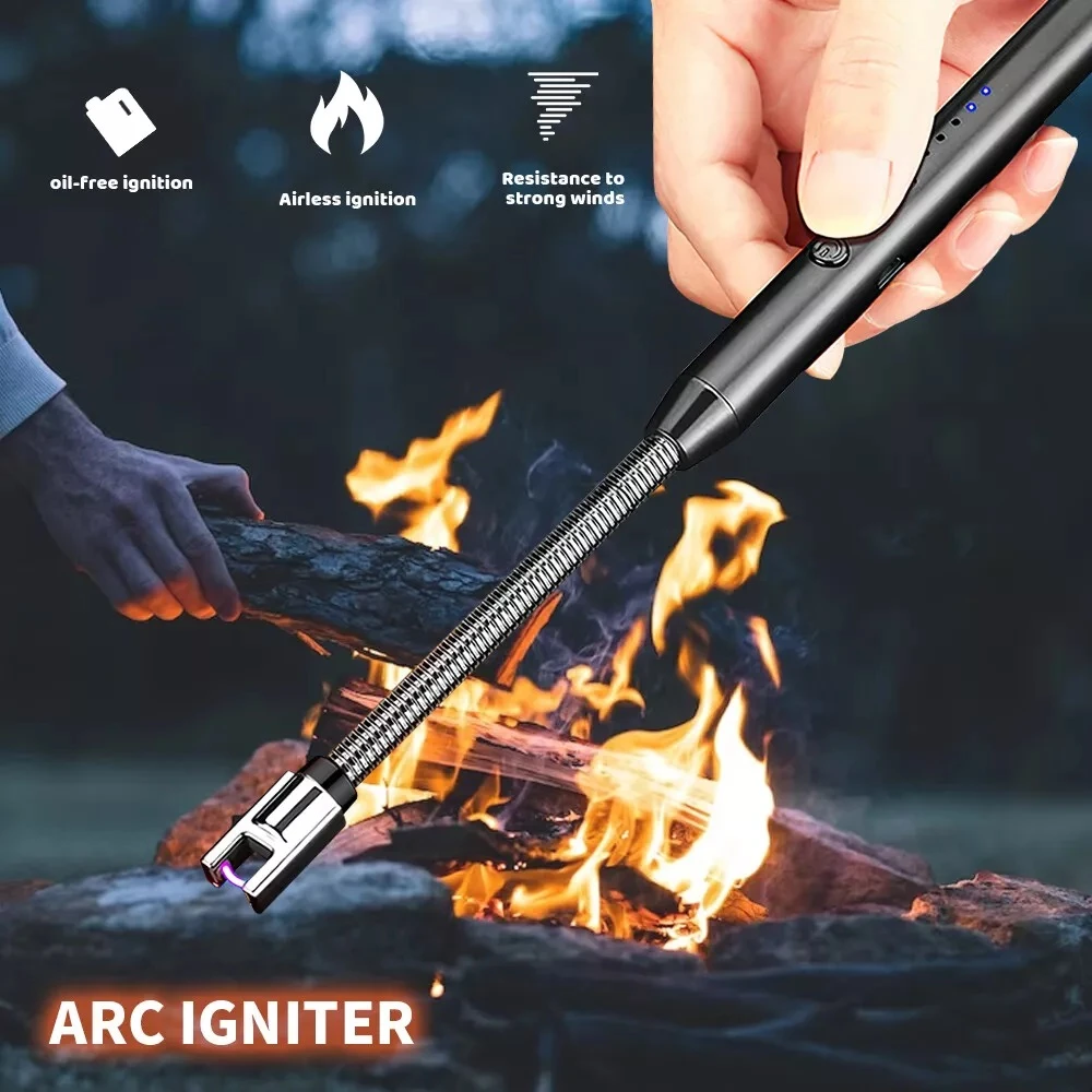 Safe Windproof Electric Candle Lighter with Flexible Neck and LED Battery Indicator Safe Windproof Electric Candle Lighter with Flexible Neck and LED Battery Indicator